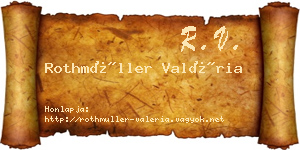 Rothmüller Valéria névjegykártya